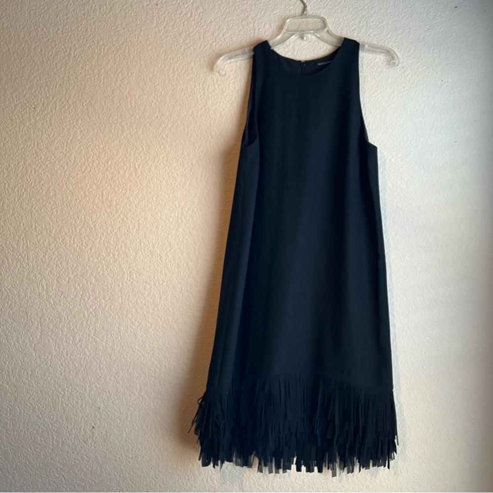 Banana Republic black dress with fringe size 6